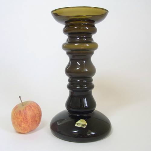 (image for) Ingrid/Ingridglas Green Glass Vase/Candlestick - Label - Click Image to Close