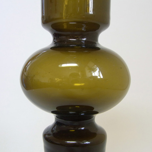 (image for) Ingrid/Ingridglas 1970's Green Glass Vase - Labelled - Click Image to Close