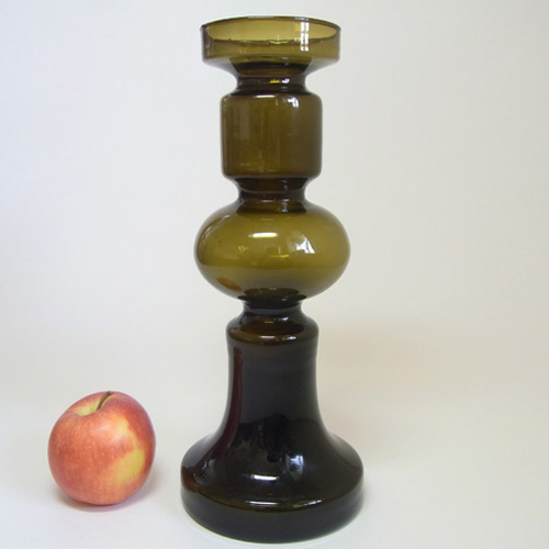 (image for) Ingrid/Ingridglas 1970's Green Glass Vase - Labelled - Click Image to Close