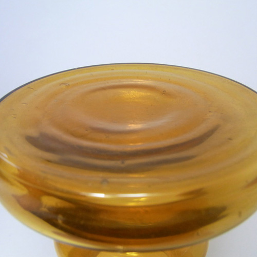 Ingrid/Ingridglas Amber Glass Vase/Candlestick - Label - Click Image to Close