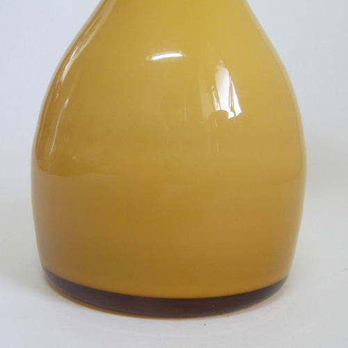 Empoli Italian Amber Cased Glass Hooped Vase - Click Image to Close