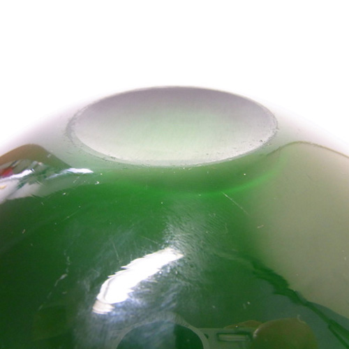 (image for) Japanese "Wales" Green Cased Glass Biomorphic Bowl - Click Image to Close
