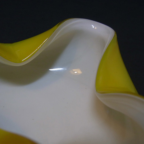 (image for) Japanese "Wales" Yellow Cased Glass Biomorphic Bowl - Click Image to Close