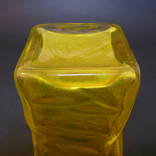 Tajima Japanese "Best Art Glass" Textured Yellow Cased Glass Vase - Click Image to Close