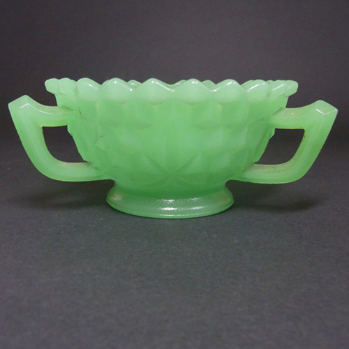 Jobling #2077 Art Deco Uranium Jade Green Glass Bowl - Click Image to Close