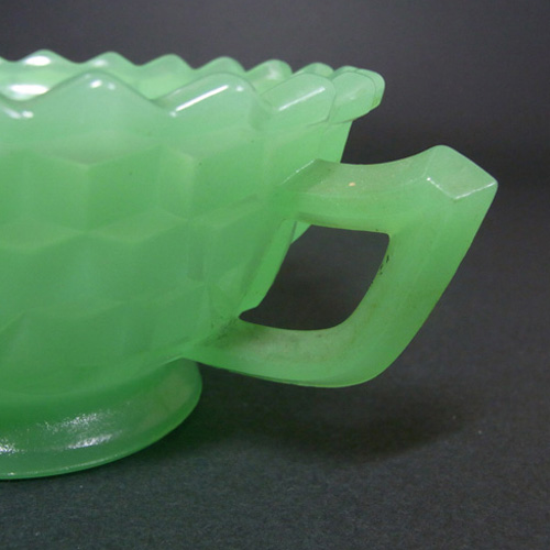 Jobling #2077 Art Deco Uranium Jade Green Glass Bowl - Click Image to Close