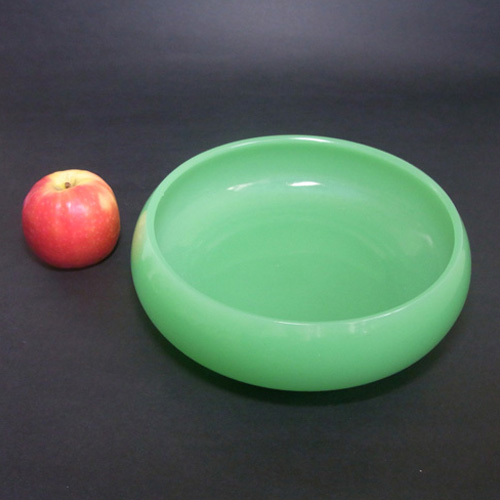 (image for) Jobling #1054.5 Art Deco Uranium Jade Green Glass Bowl - Click Image to Close