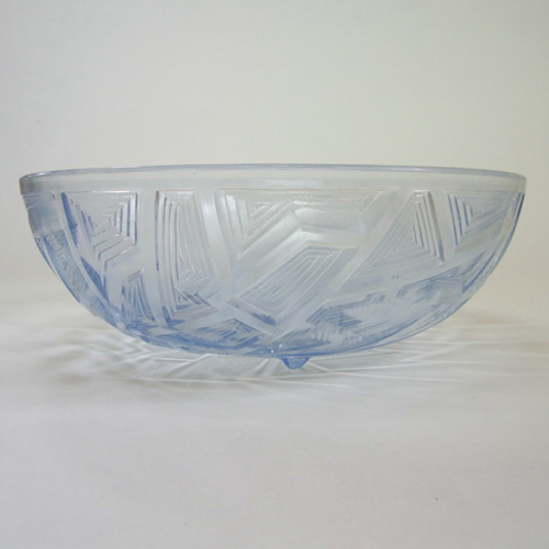 (image for) Jobling #2568 1930's Blue Art Deco Glass 'Jazz' Bowl - Click Image to Close