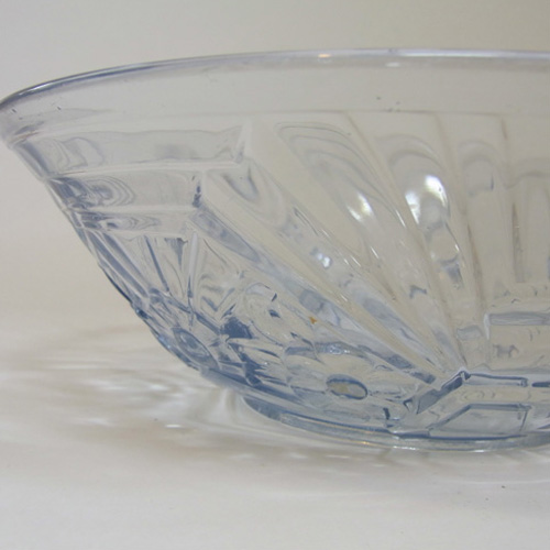 Jobling #6000 1930's Blue Art Deco Glass Flower Bowl - Click Image to Close