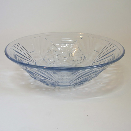 (image for) Jobling #6000 1930's Blue Art Deco Glass Flower Bowl - Click Image to Close