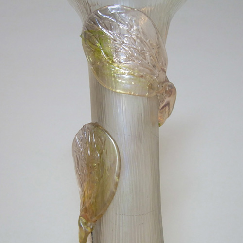 Pair Kralik Art Nouveau 1900's Iridescent Glass Vases - Click Image to Close