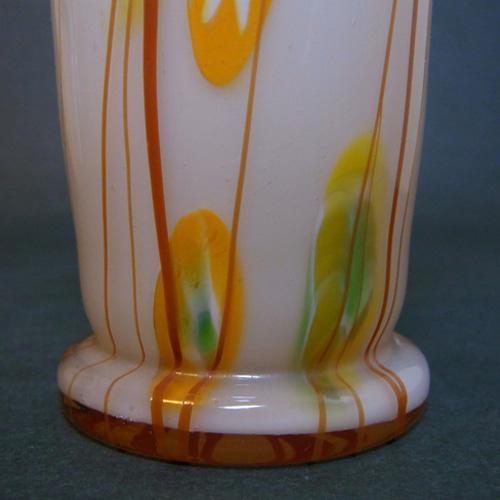 (image for) Kralik Czech Art Deco 1930's 'Murrine Canes + Lines' Glass Vase - Click Image to Close