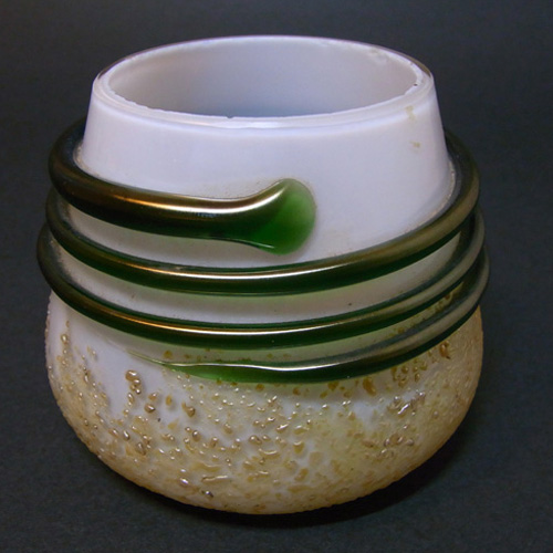 (image for) Kralik Art Nouveau 1900's Iridescent Corded Glass Vase - Click Image to Close