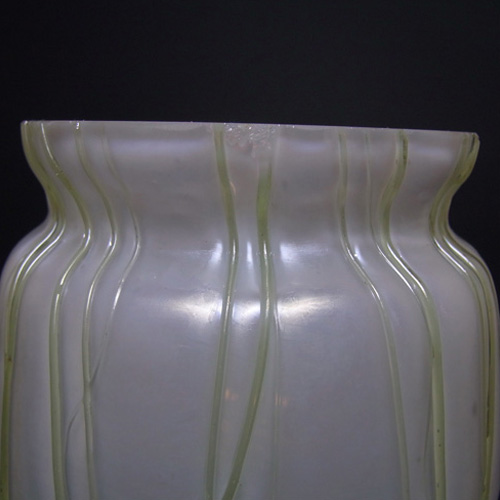 (image for) Art Nouveau 1900s Iridescent "Veined" Glass Antique Vase - Click Image to Close