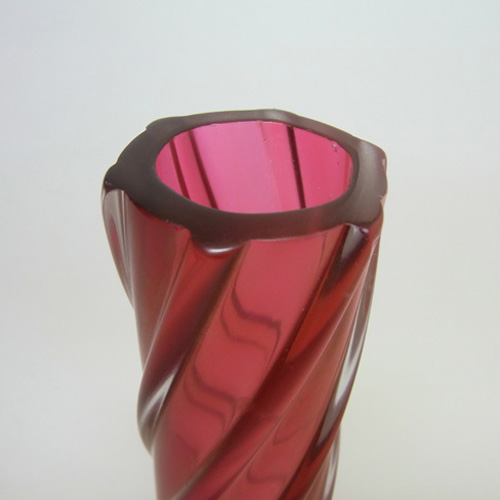 (image for) Art Nouveau 1900's Iridescent Pink Glass Antique Vase - Click Image to Close