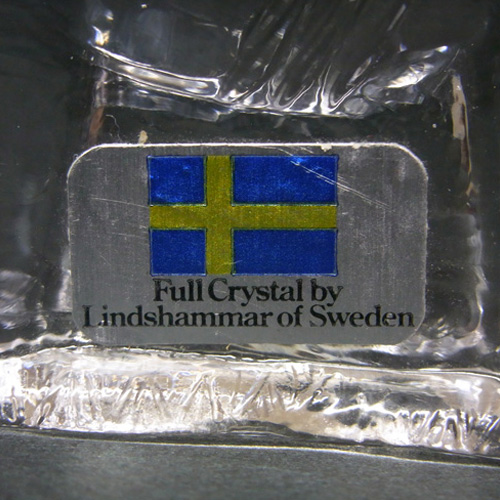 (image for) Lindshammar Swedish Glass Horse Paperweight - Labelled - Click Image to Close