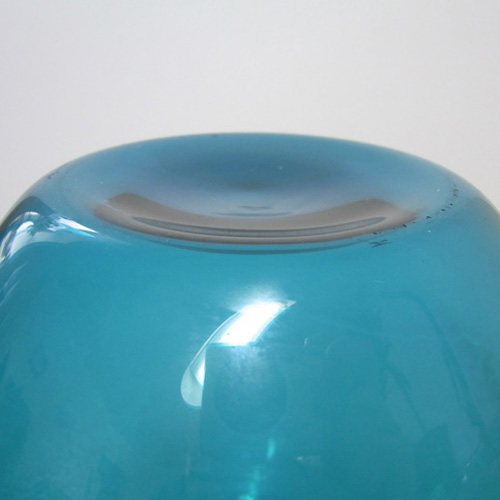 Lindshammar Swedish Blue Glass Vase by Gunnar Ander - Label - Click Image to Close
