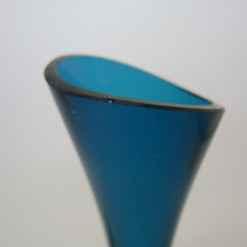 Lindshammar Swedish Blue Glass Vase by Gunnar Ander - Label - Click Image to Close