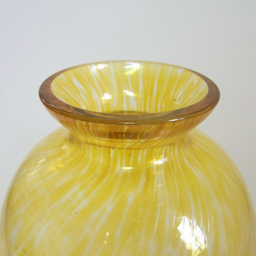 (image for) Lindshammar Swedish Amber + Blue Glass Vase - Labelled - Click Image to Close