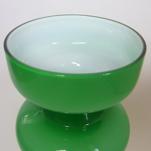 (image for) Lindshammar 1970's Swedish Green Glass Vase - Labelled - Click Image to Close