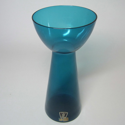 (image for) Lindshammar 60s Swedish Blue Glass Vase by Gunnar Ander - Click Image to Close