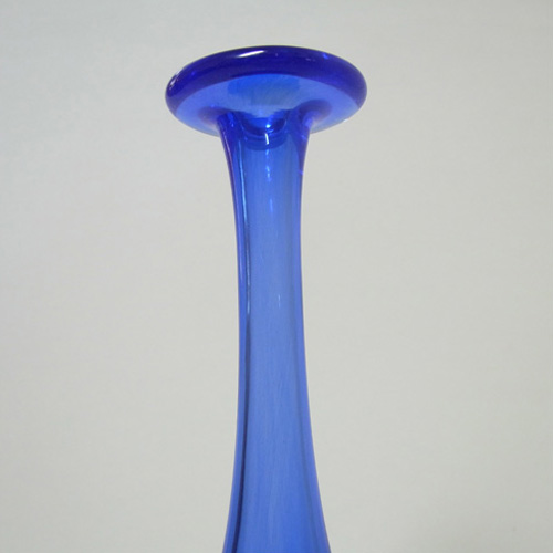 Liskeard British Blue Speckled Glass Vase - Labelled - Click Image to Close
