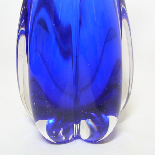 (image for) Magnor Norwegian 1970's Blue Glass Vase - Labelled - Click Image to Close