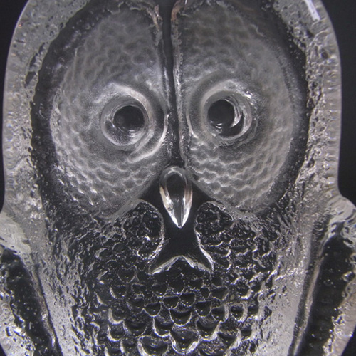 Mats Jonasson / Royal Krona #3056 Glass Owl Paperweight - Signed - Click Image to Close