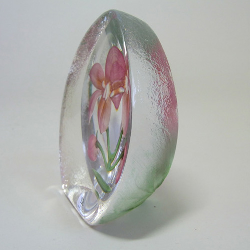 (image for) Mats Jonasson #33922 Glass Paperweight Orchid Sculpture Boxed - Click Image to Close