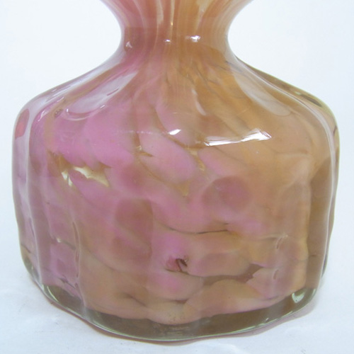 Mdina Maltese Pink + Peach Glass Vase - Signed - Click Image to Close