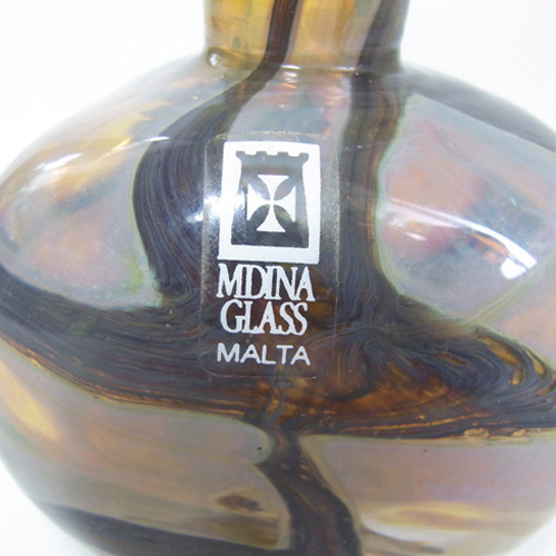 (image for) Mdina 'Earthtones' Maltese Sandy Glass Vase - Signed & Labelled - Click Image to Close