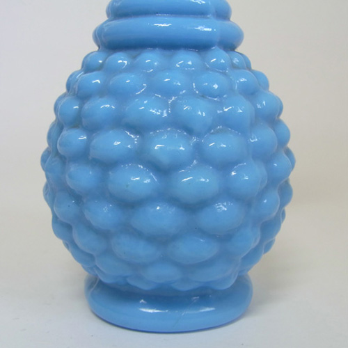 Sars-Poteries Victorian Blue Milk Glass 'Pineapple' Vase - Click Image to Close