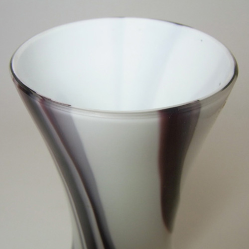 (image for) Carlo Moretti Marbled Purple & White Murano Glass Vase - Label - Click Image to Close