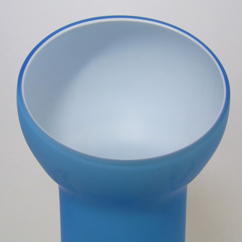(image for) Carlo Moretti Satinato Blue Murano Glass Vase - Labelled - Click Image to Close