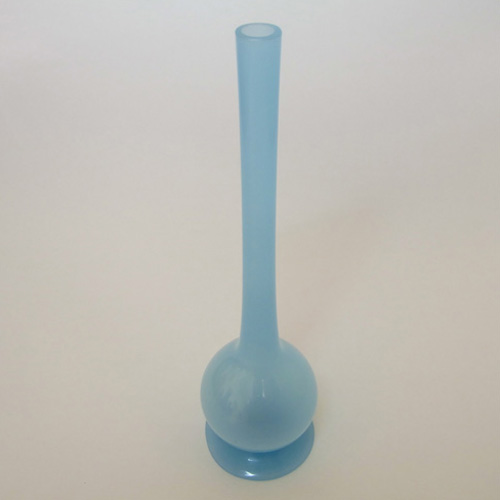 (image for) Carlo Moretti Glossy Opalescent Blue Murano Glass Vase - Label - Click Image to Close