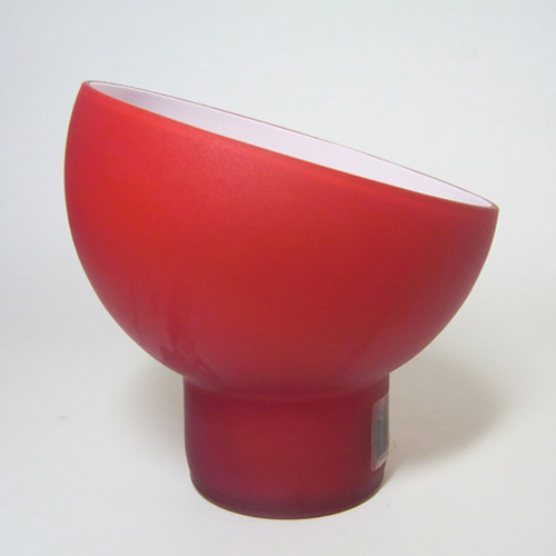 (image for) Carlo Moretti Satinato Red Murano Glass Vase - Labelled - Click Image to Close