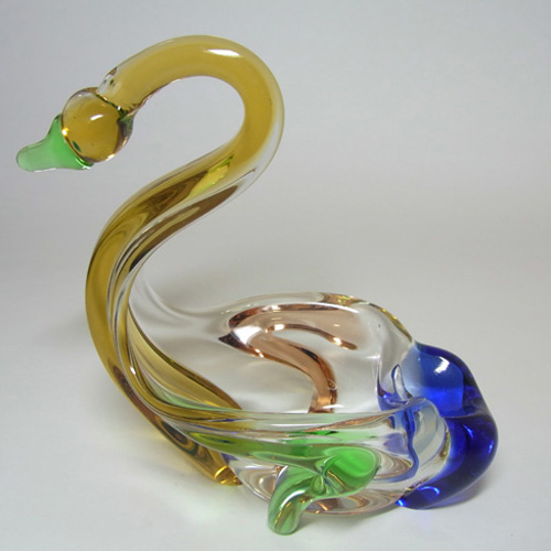 Mstisov Czech Glass Rhapsody Swan Bowl by Frantisek Zemek - Click Image to Close
