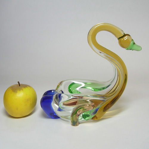 (image for) Mstisov Czech Glass Rhapsody Swan Bowl by Frantisek Zemek - Click Image to Close