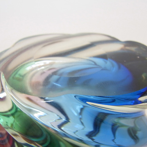 Iwatsu Hineri Japanese Multicoloured Cased Glass Vase - Click Image to Close