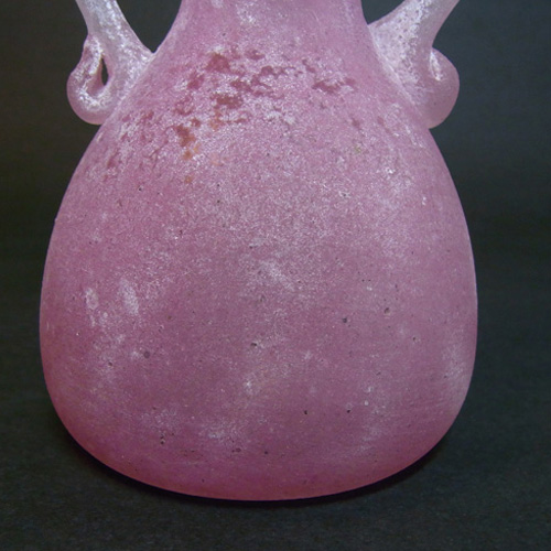 (image for) Murano Italian Pink Glass 'Scavo' Vase, Labelled - Click Image to Close