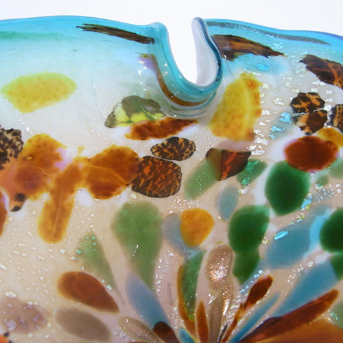 Vetro Artistico Veneziano Murano Glass Aventurine Bowl - Click Image to Close