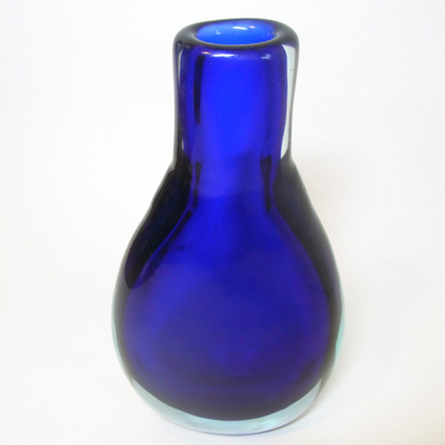 (image for) Large Vintage Chinese Blue Cased Glass Vase - Click Image to Close