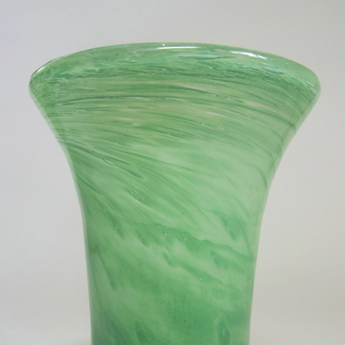 (image for) Nazeing 1950's British Clouded Green Bubble Glass Vase - Click Image to Close