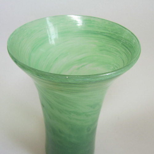 (image for) Nazeing 1950's British Clouded Green Bubble Glass Vase - Click Image to Close
