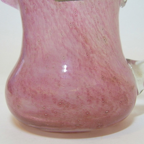 Nazeing 1950's Clouded Pink Bubble Glass Jug - Labelled - Click Image to Close