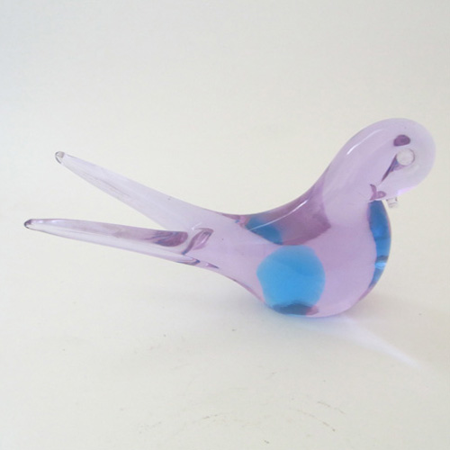 (image for) Neodymium/Alexandrite Lilac + Blue Glass Bird - Changes Colour! - Click Image to Close