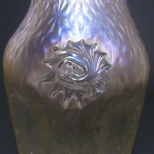 (image for) Art Nouveau 1900's Iridescent Glass Prunted Antique Vase - Click Image to Close