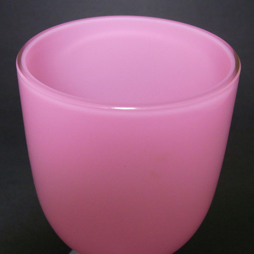 (image for) Italian Empoli or French Pink & Opaline/Opalescent Glass Goblet - Click Image to Close