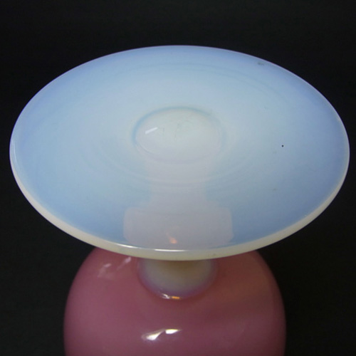 (image for) Italian Empoli or French Pink & Opaline/Opalescent Glass Goblet - Click Image to Close