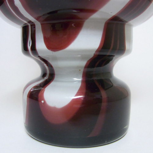 Empoli Vintage Marbled Purple & White Glass Hooped Vase - Click Image to Close